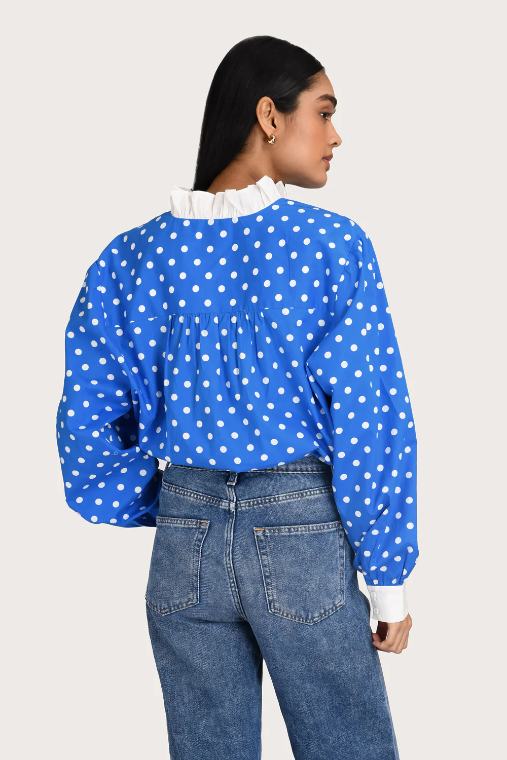 Addie Blouse - Blue Polka - Image 4