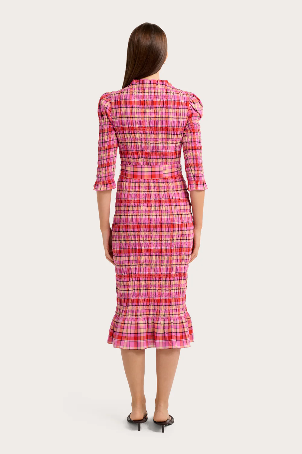 Amalia Dress - Merlot Check - Image 6