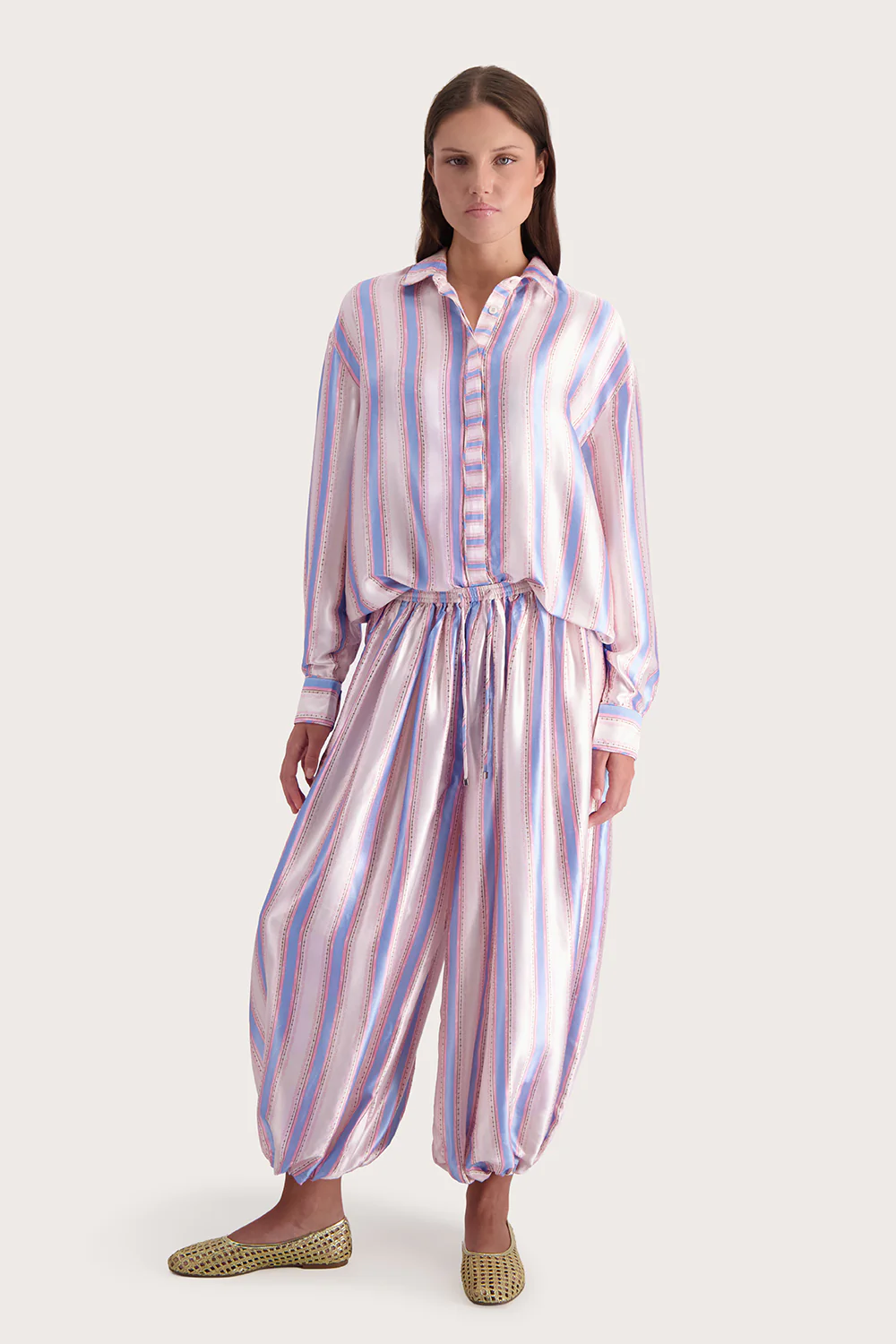 Amara Shirt - Cornflower Stripe - Image 3
