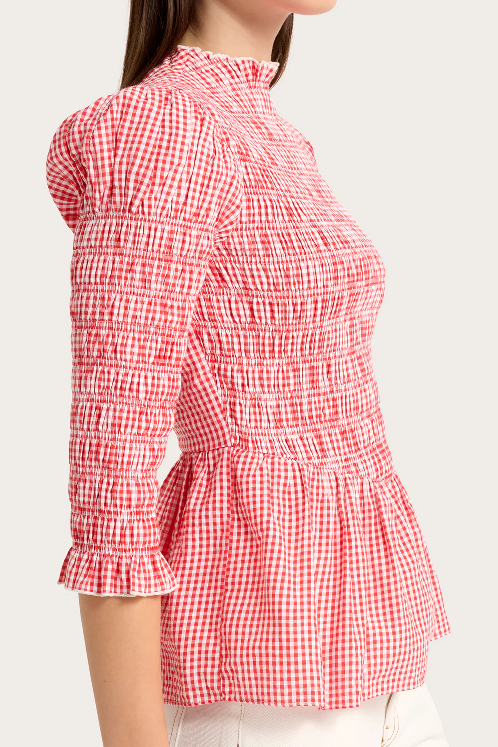 Ana Blouse - Red & White Gingham - Image 3