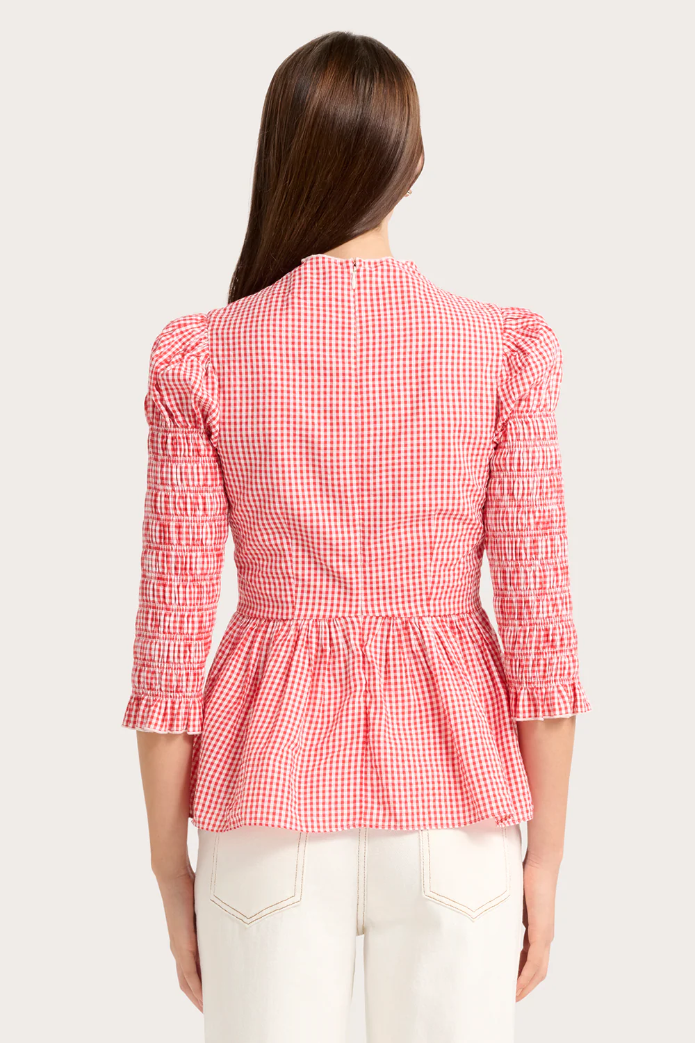 Ana Blouse - Red & White Gingham - Image 4