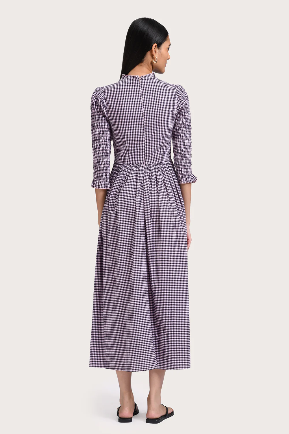Ana Midi Dress - Black Blush Gingham - Image 5