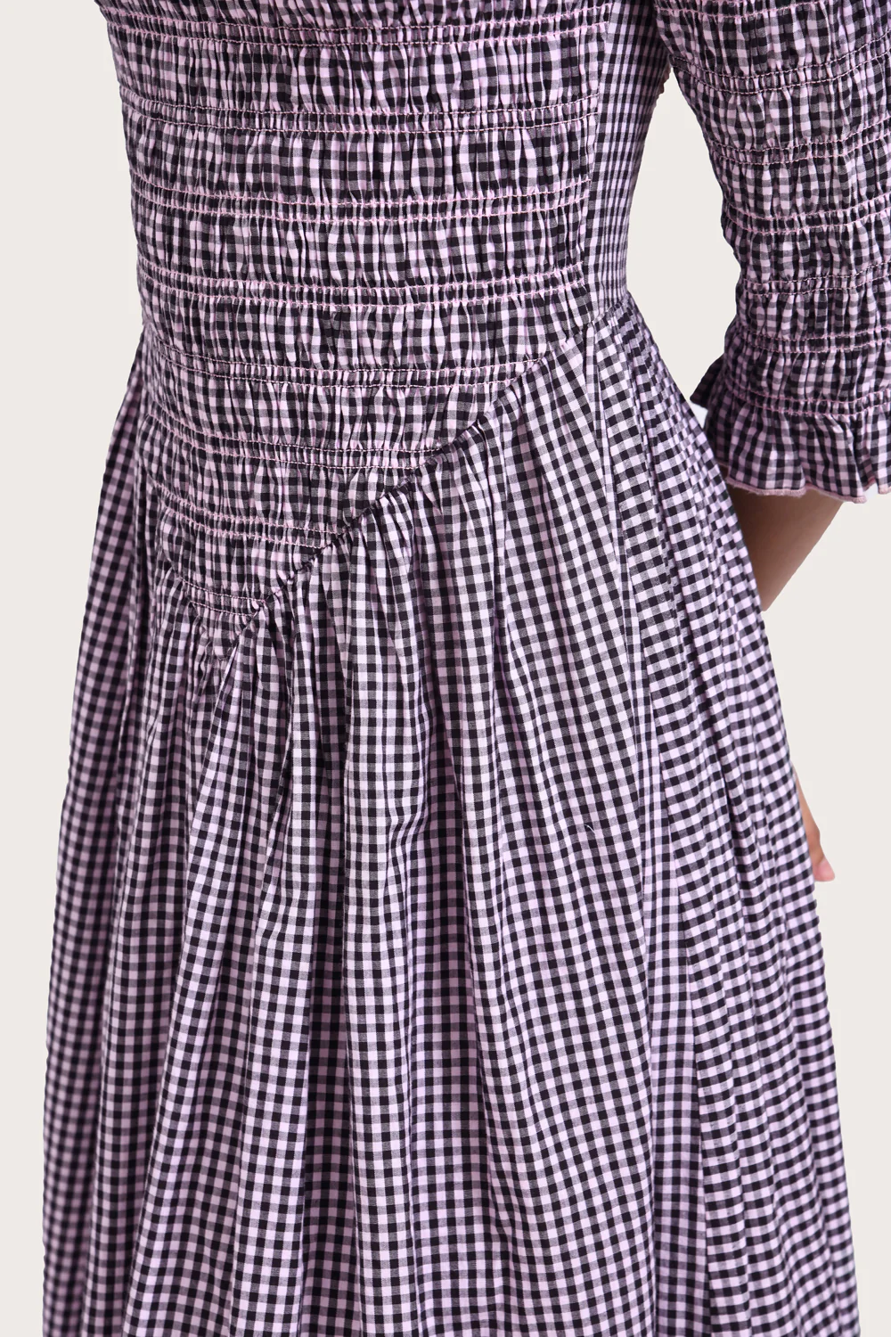 Ana Midi Dress - Black Blush Gingham - Image 6
