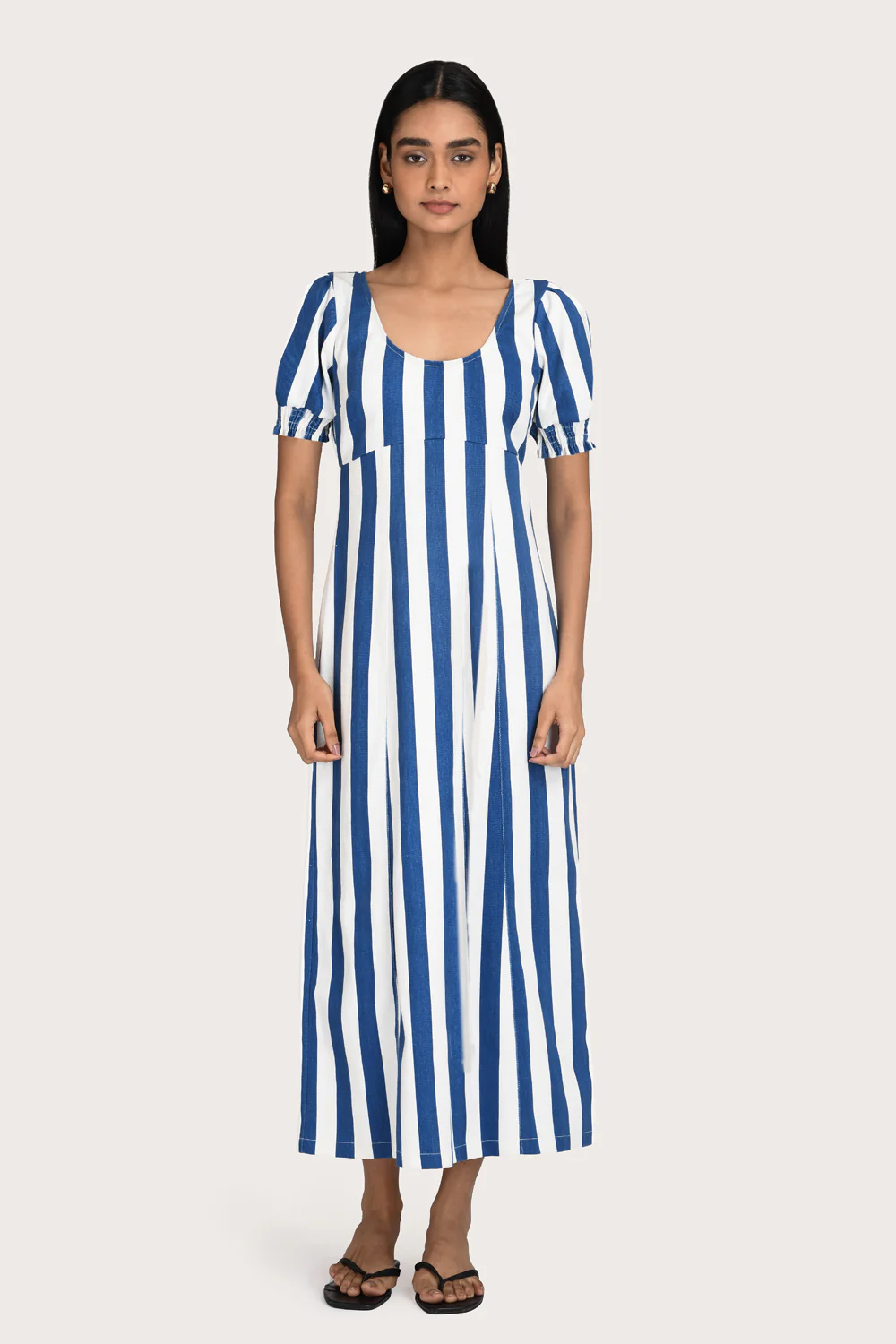 Elvira Dress - Lapis Stripe