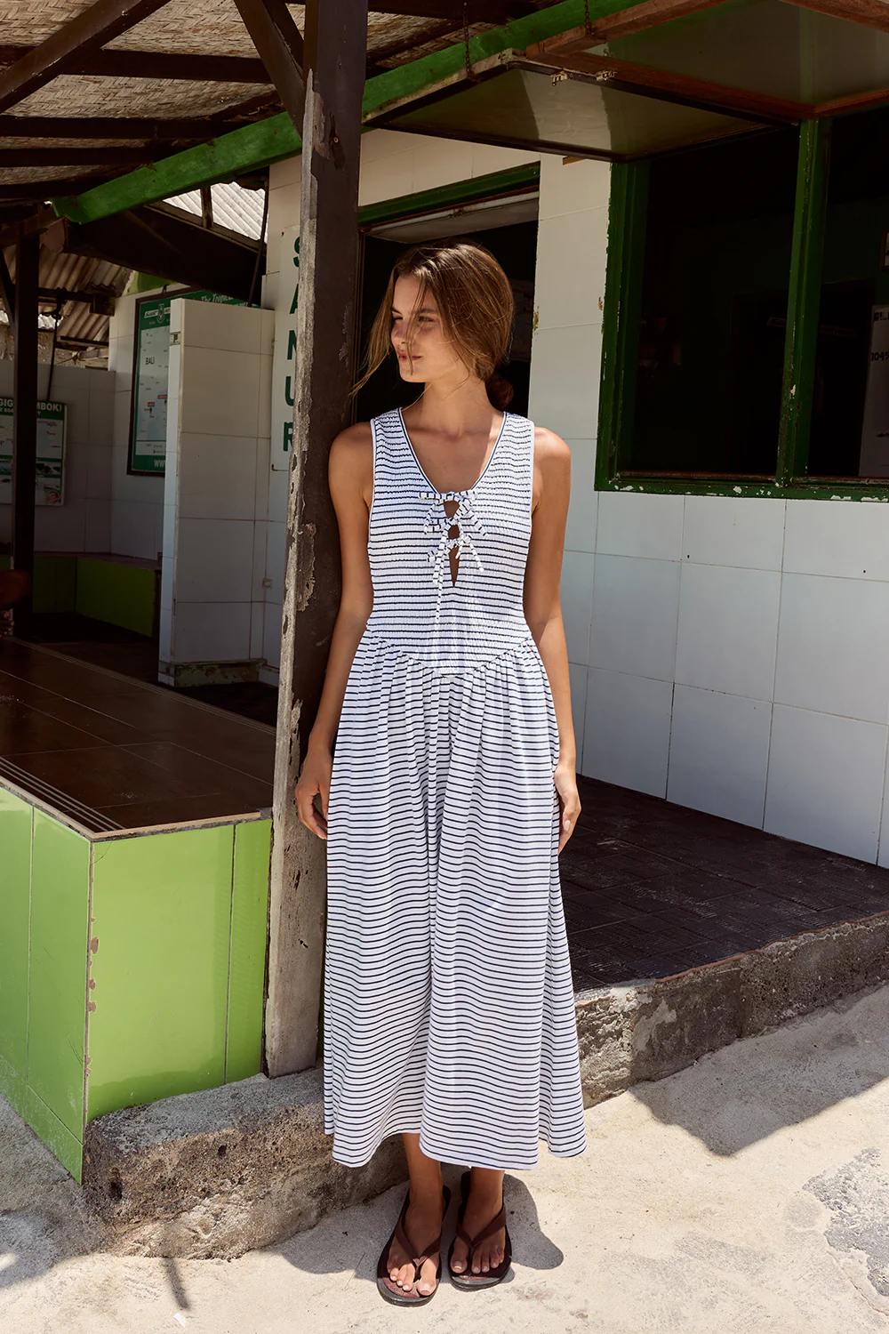 Anika Dress - Navy Stripe - Image 2