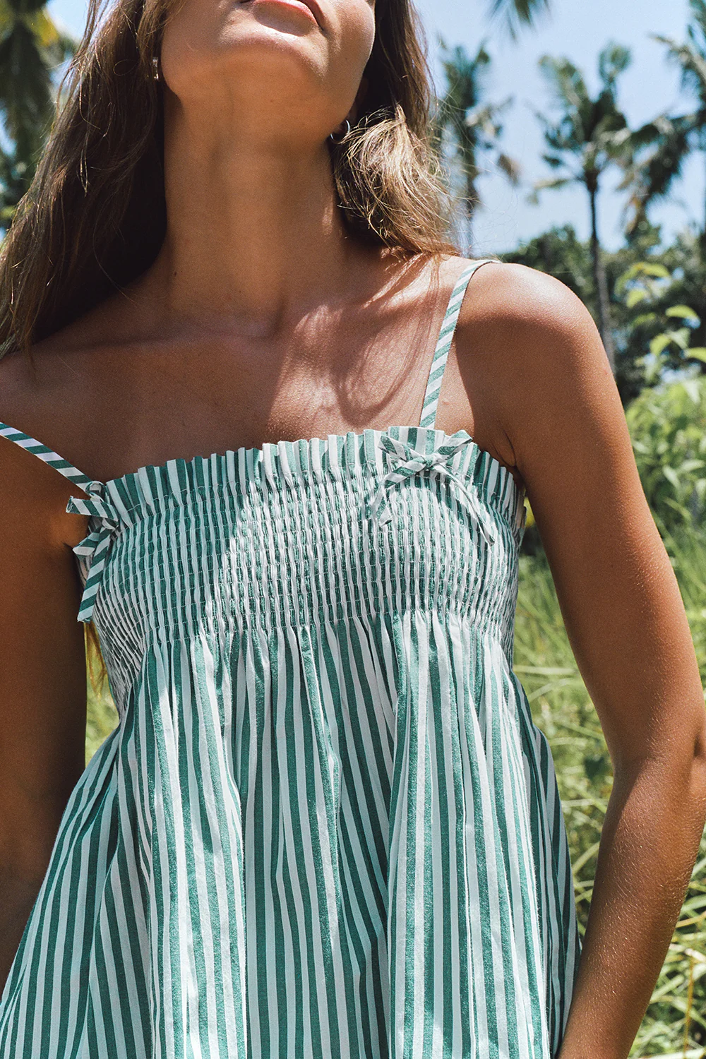 Arlo Mini Dress - Palm Stripe - Image 2