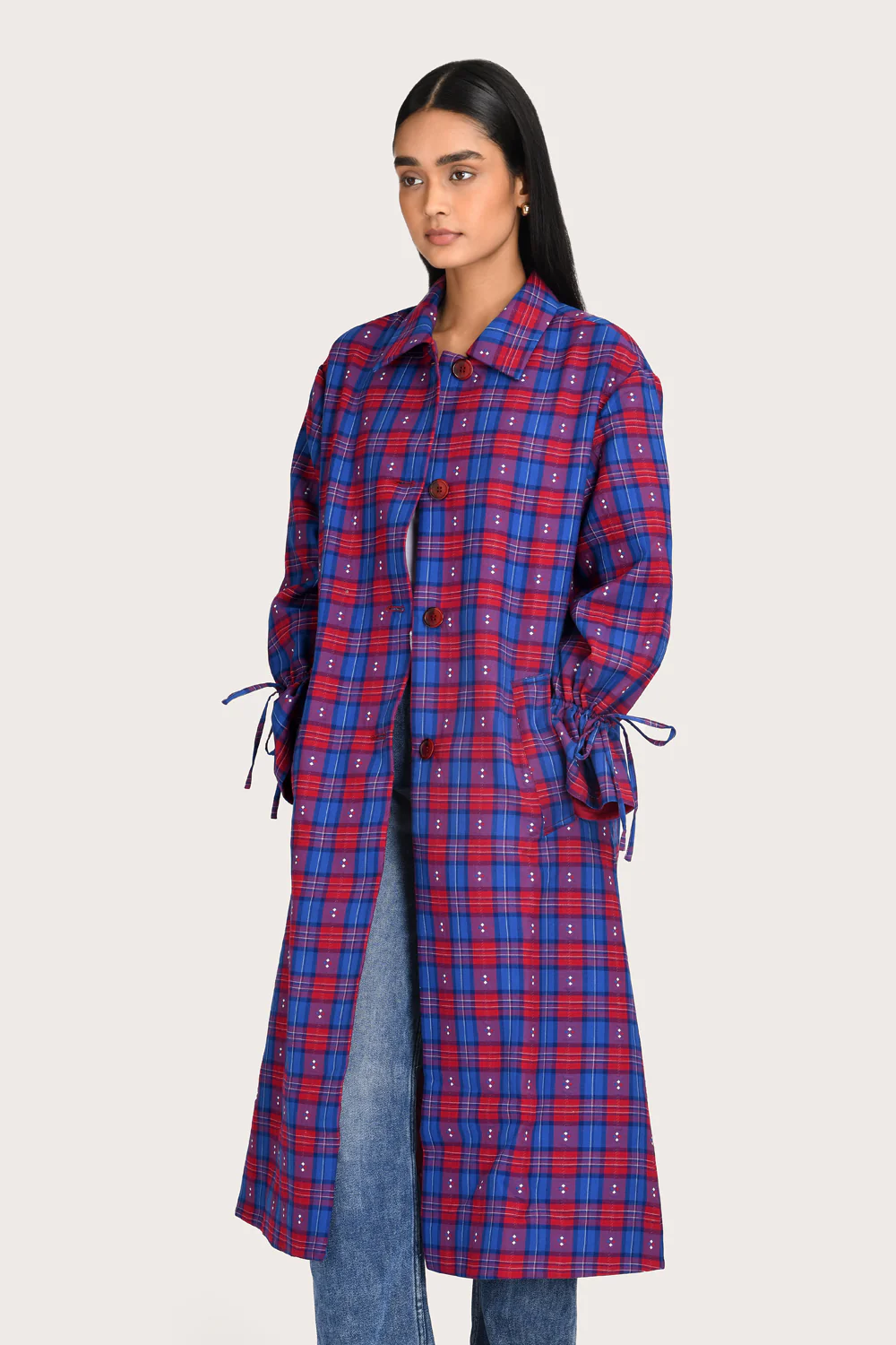 Bella Trench - Bordeaux Check - Image 3