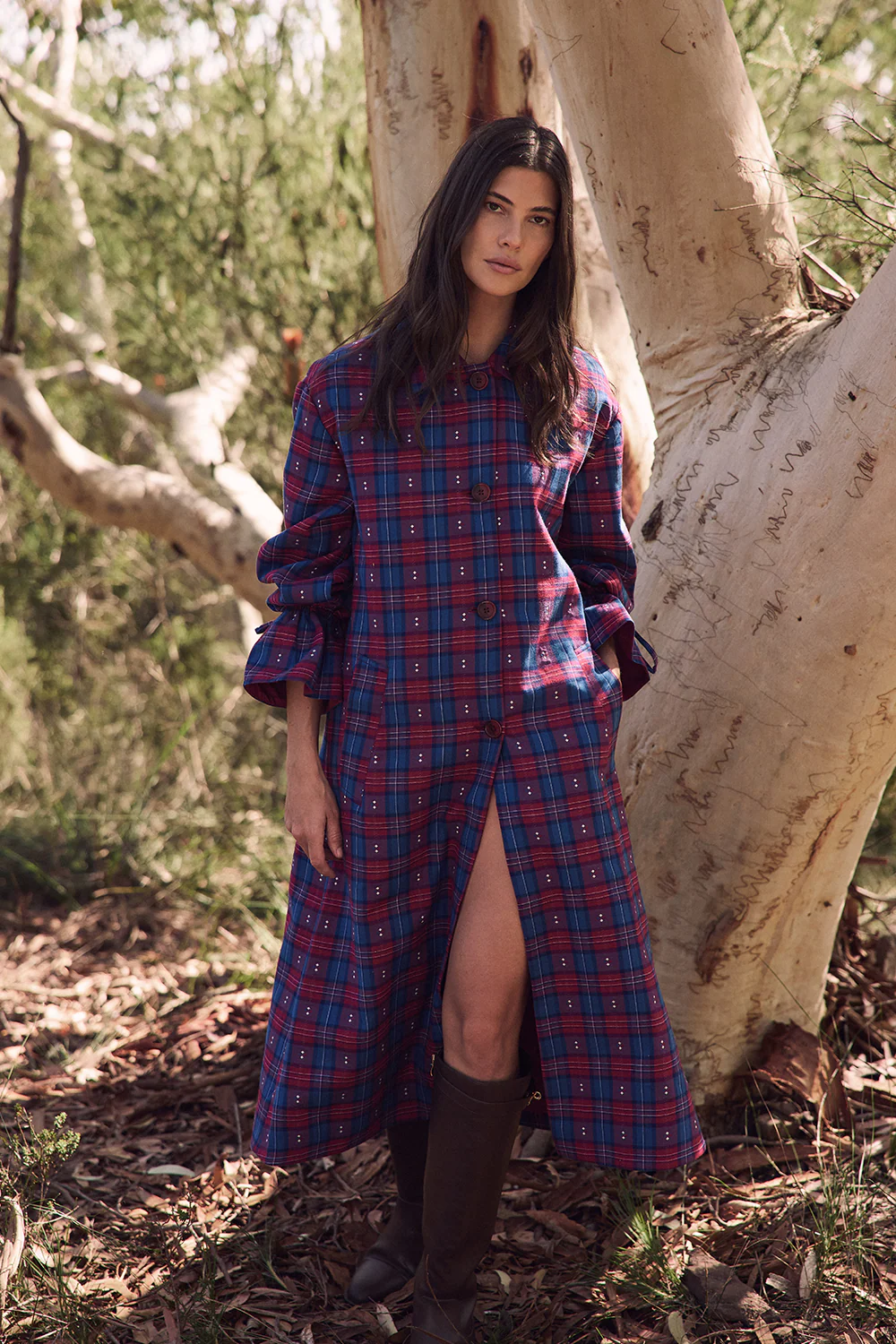 Bella Trench - Bordeaux Check - Image 6