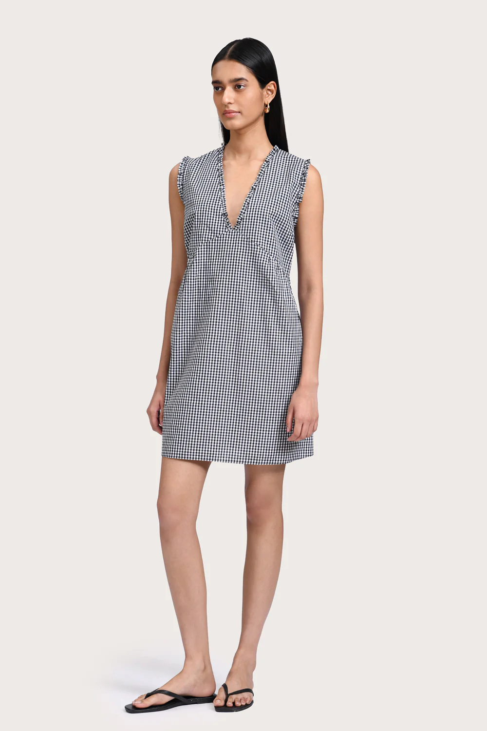 Camila Mini Dress - Noir Gingham - Image 3