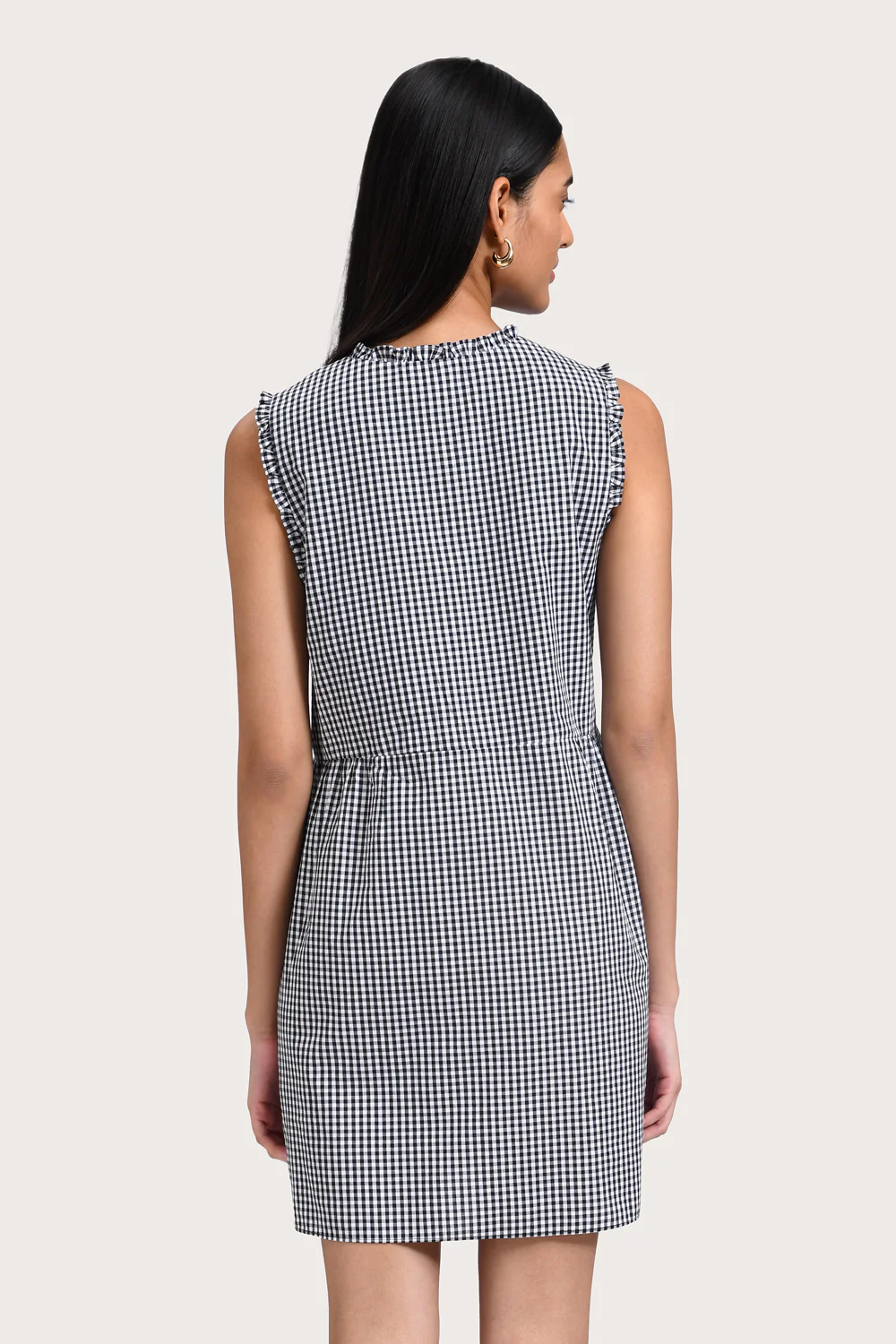 Camila Mini Dress - Noir Gingham - Image 5