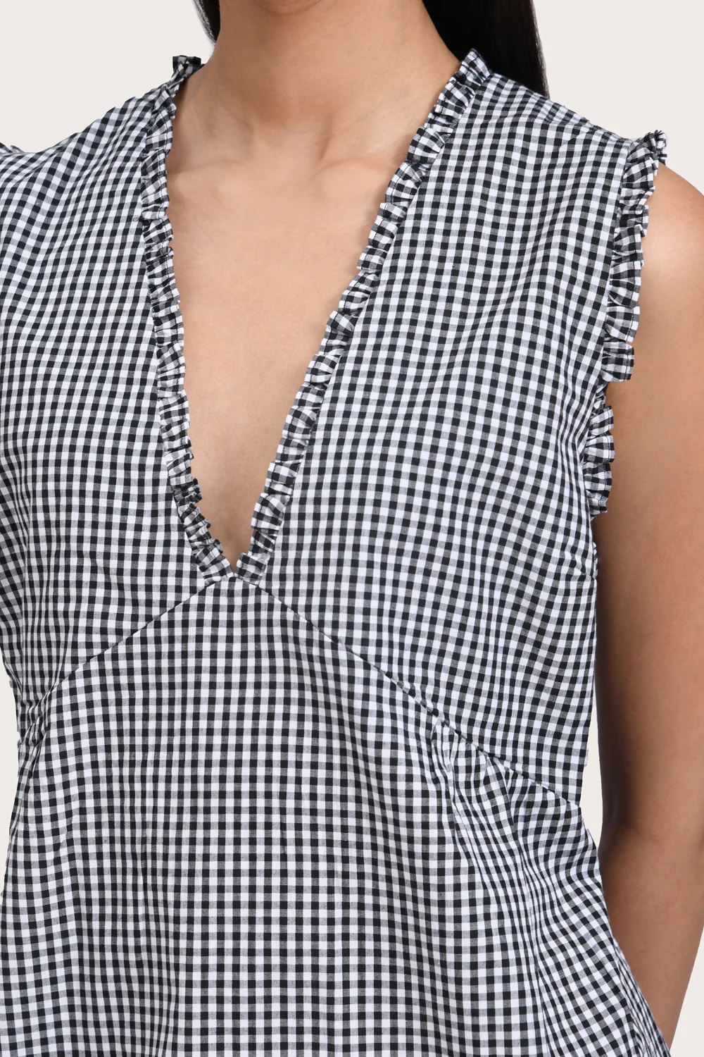 Camila Mini Dress - Noir Gingham - Image 6
