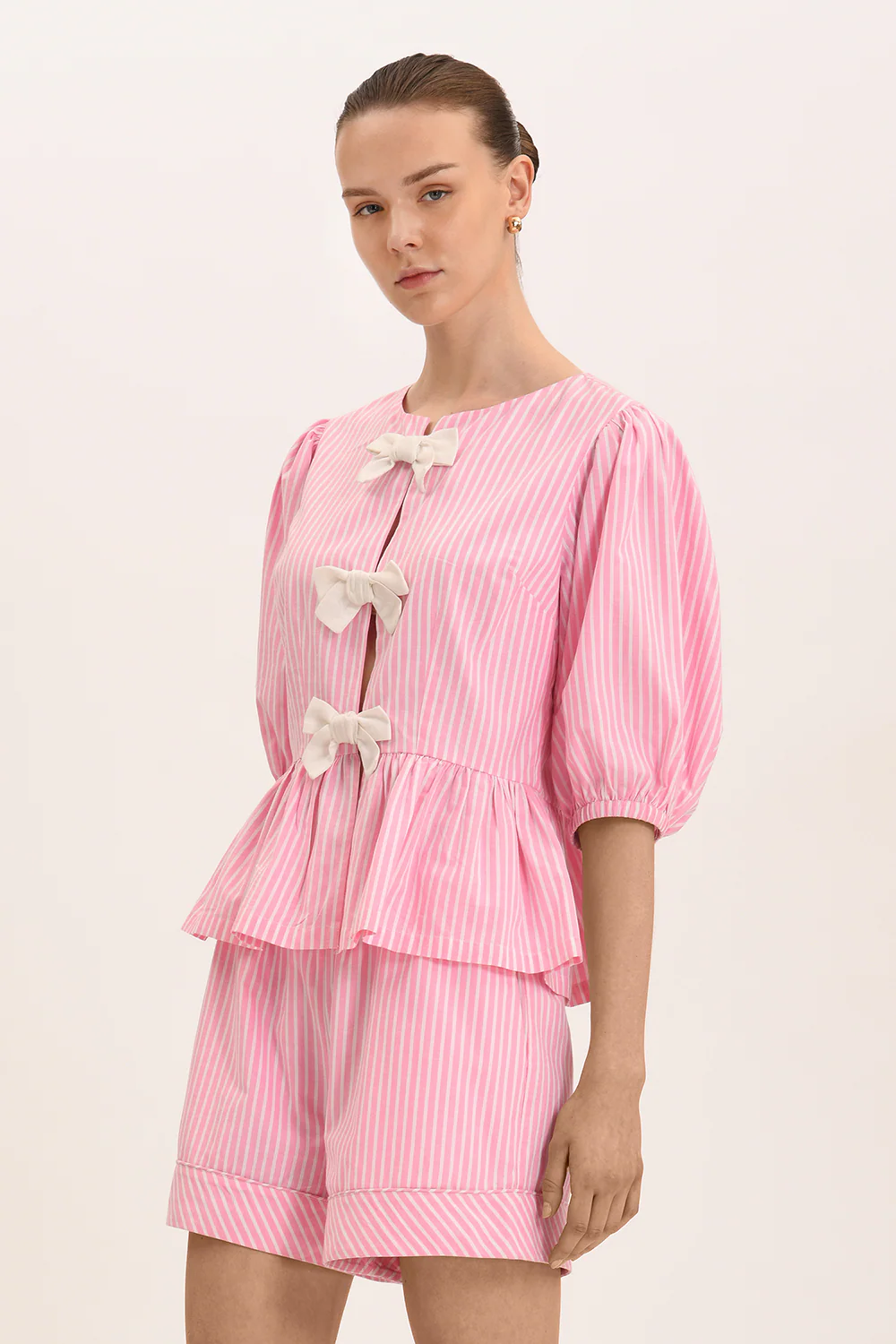 Catalina Blouse - Pink Floss Stripe - Image 3
