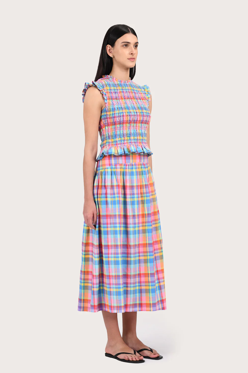 Catia Skirt - Rainbow Check - Image 3