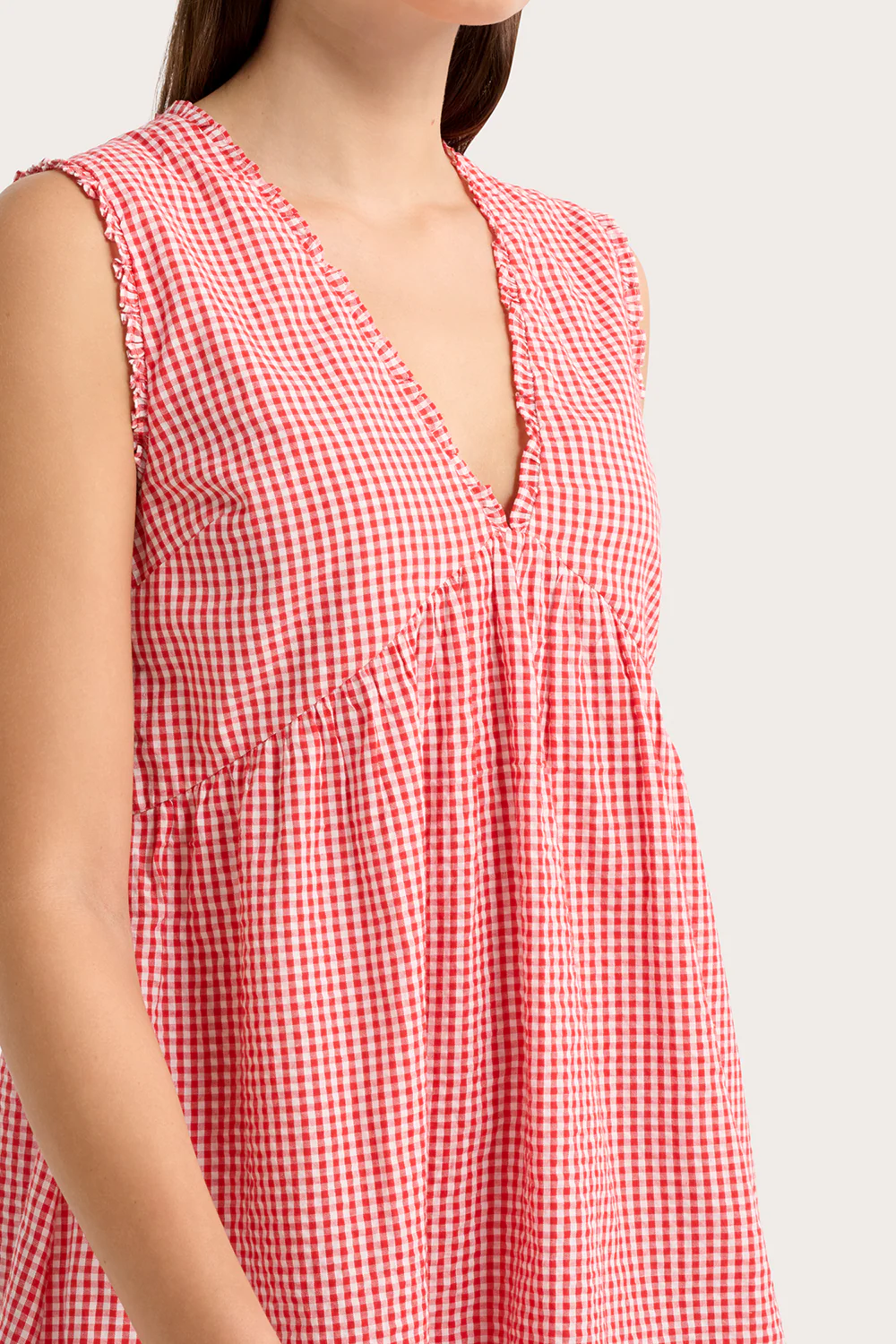 Cecile Dress - Red & White Gingham - Image 3