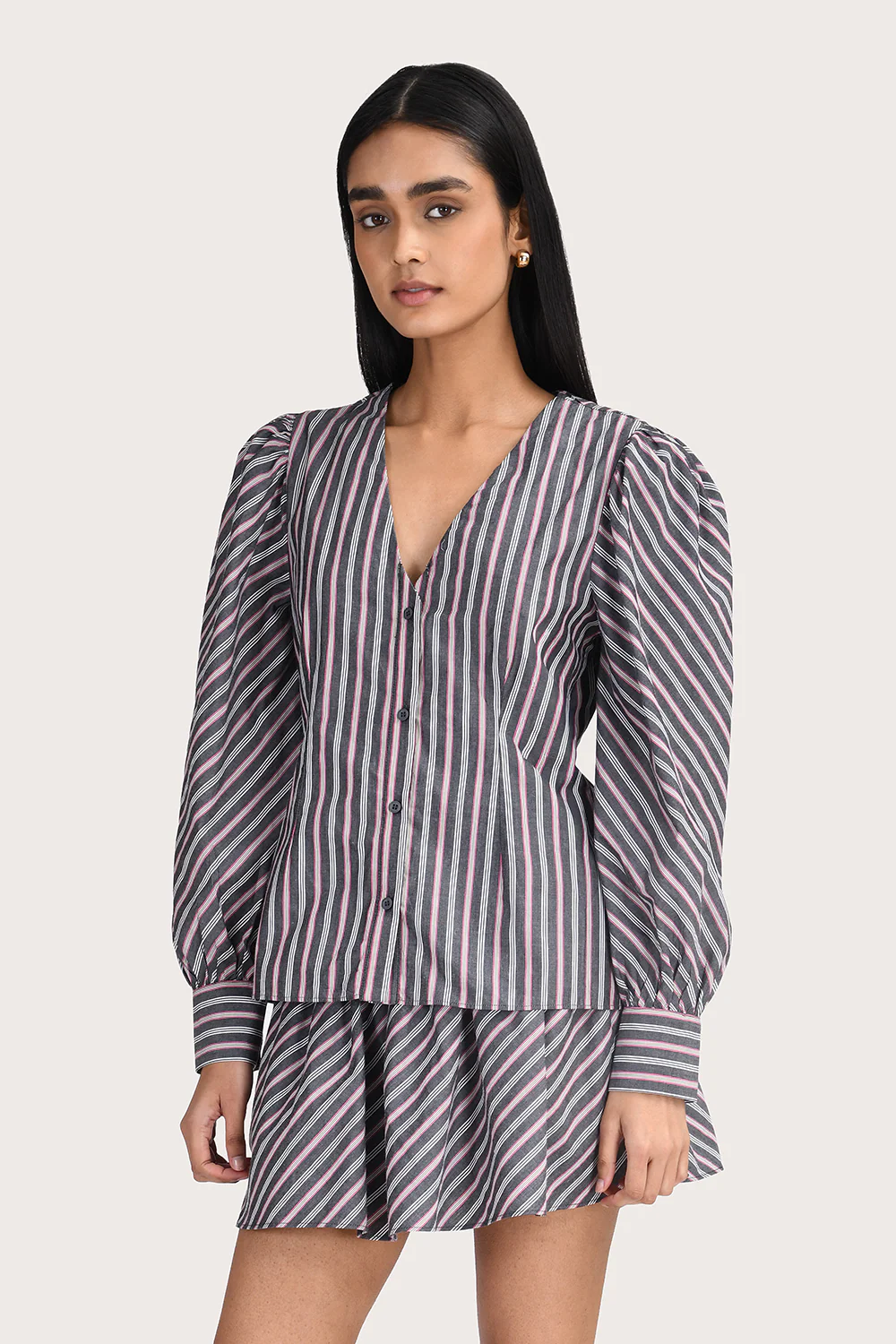 Celeste Blouse - Liquorice Stripe