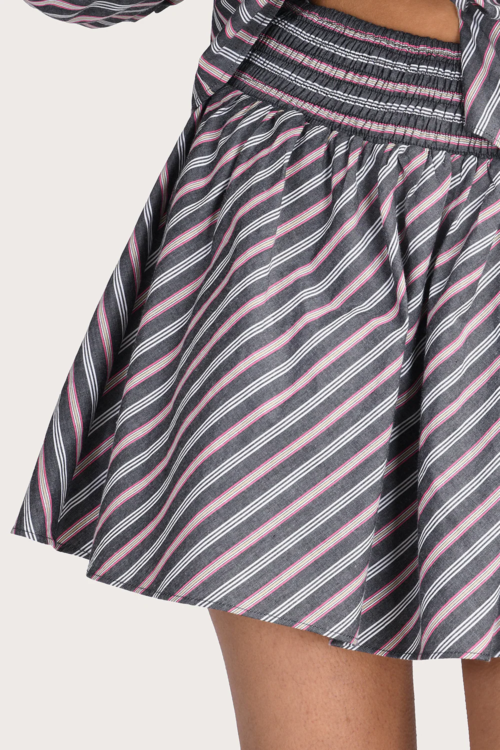 Celeste Mini Skirt - Liquorice Stripe - Image 3