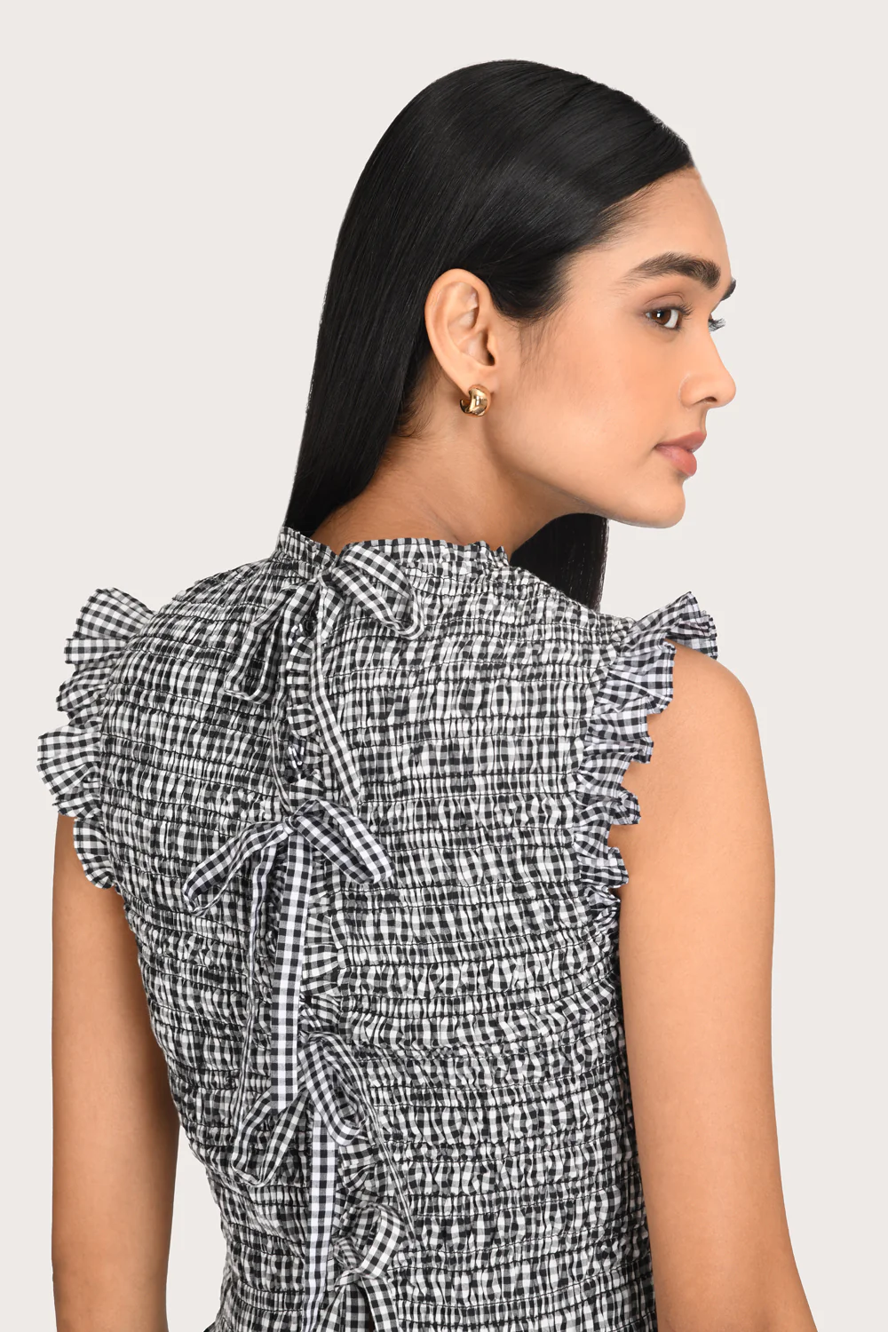 Coco Top - Noir Gingham - Image 4