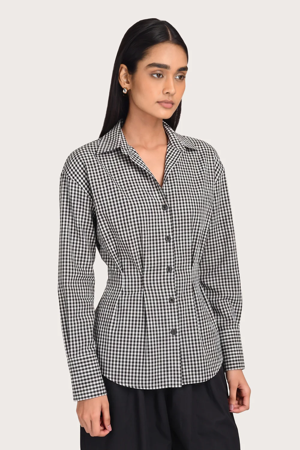 Corina Shirt - Noir Gingham - Image 3