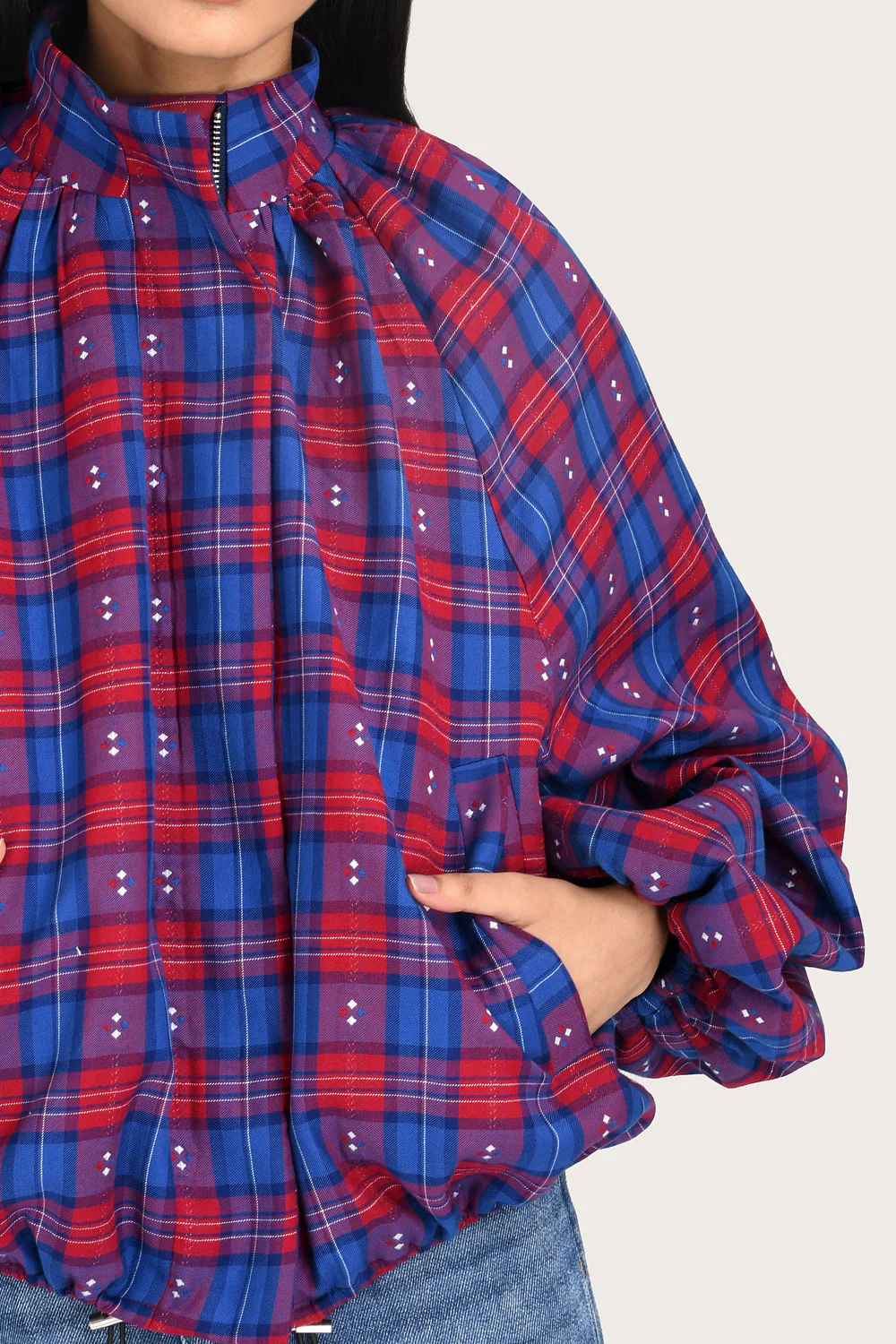 Evelyn Jacket - Bordeaux Check - Image 3