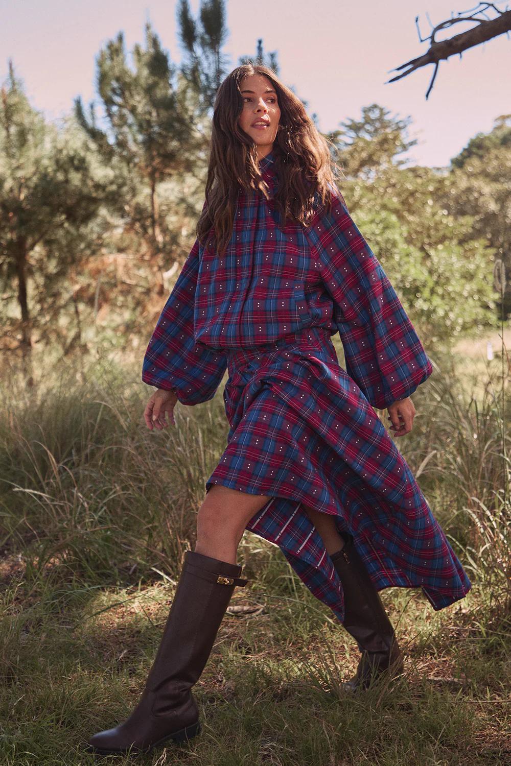 Evelyn Jacket - Bordeaux Check - Image 4