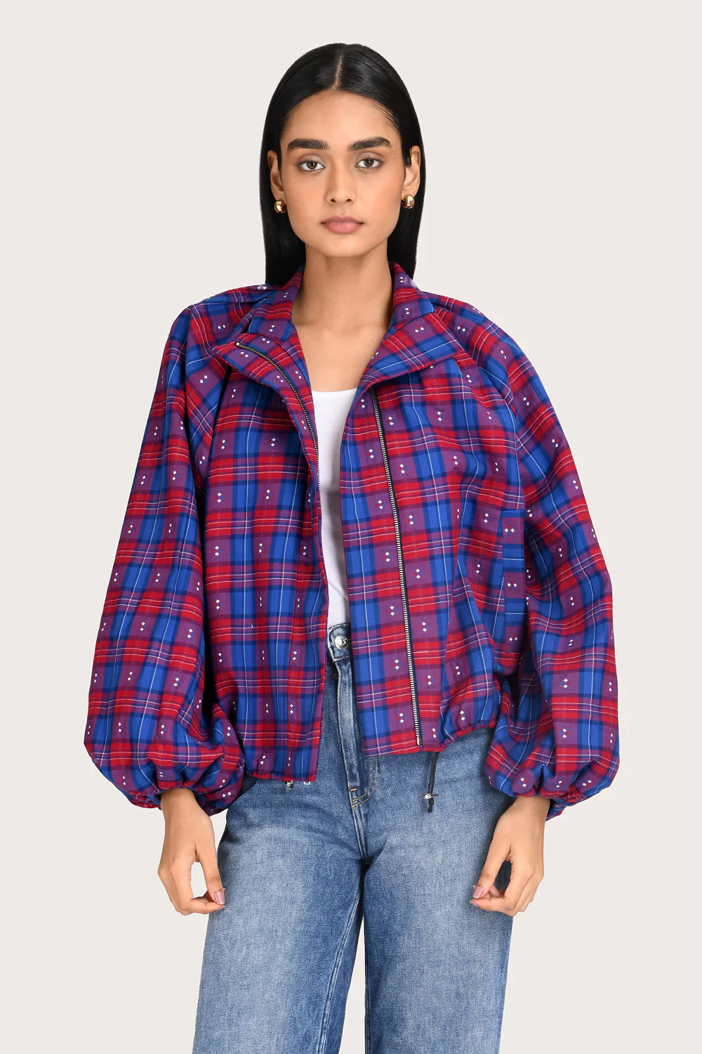 Evelyn Jacket - Bordeaux Check - Image 5