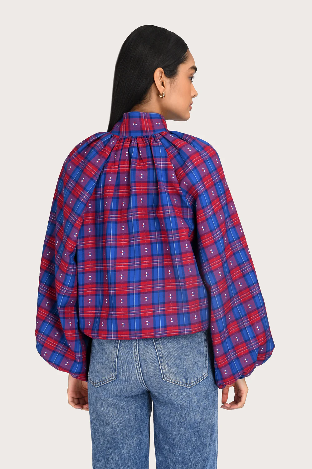 Evelyn Jacket - Bordeaux Check - Image 6