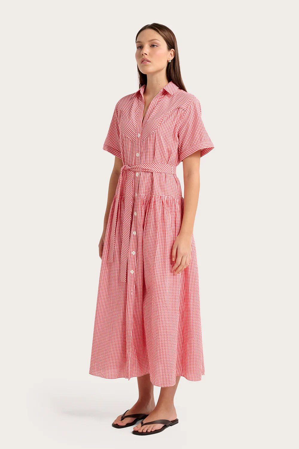 Georgie Dress - Red & White Gingham - Image 3