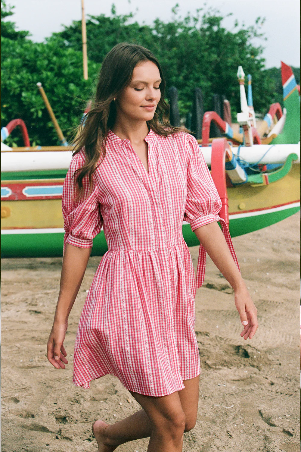 Gisella Dress - Cherry Check - Image 2