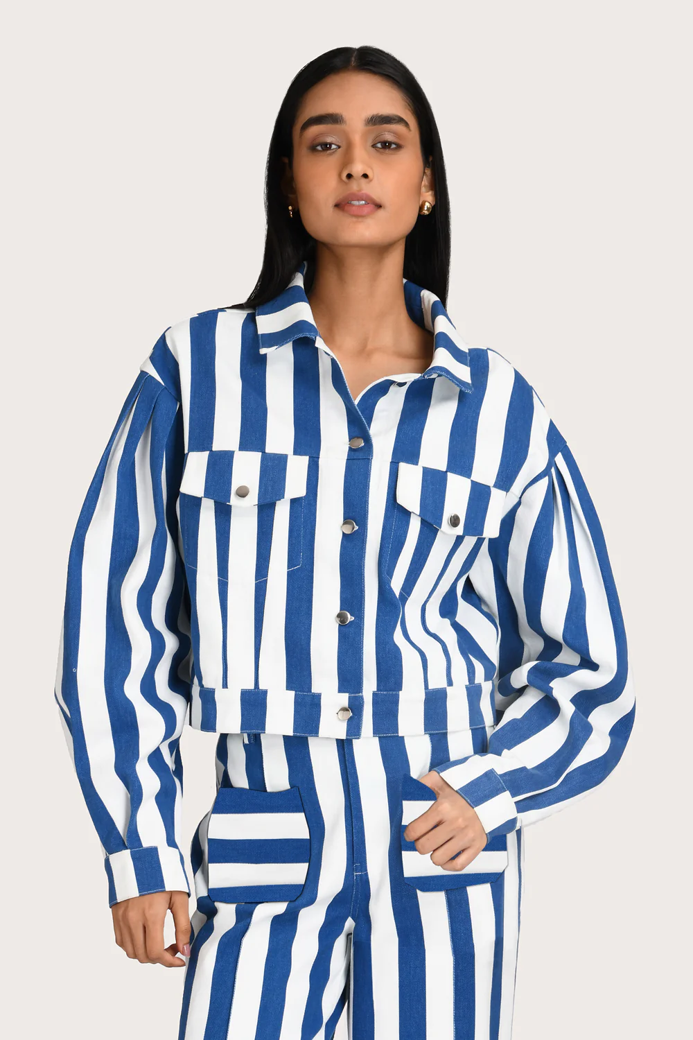Livia Jacket - Lapis Stripe