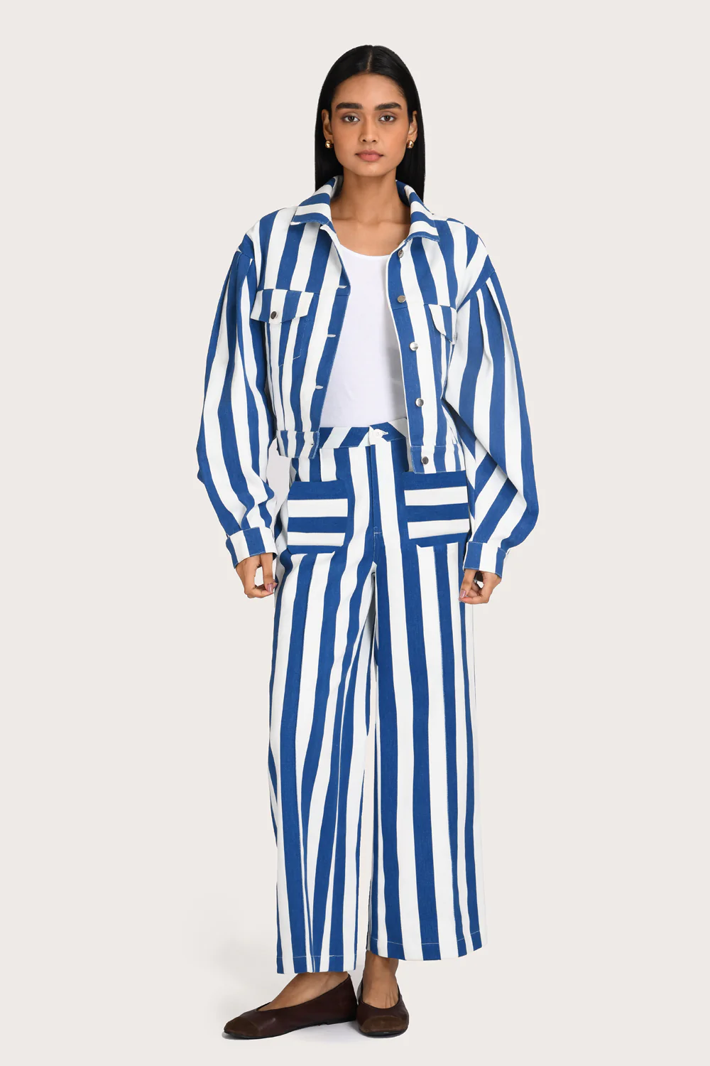 Livia Jacket - Lapis Stripe - Image 5