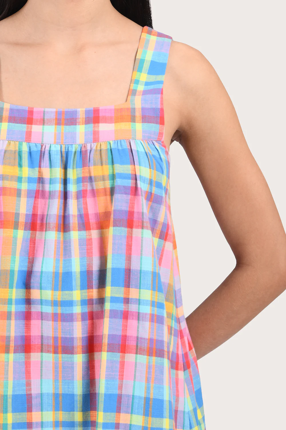 Marisol Mini Dress - Rainbow Check - Image 3