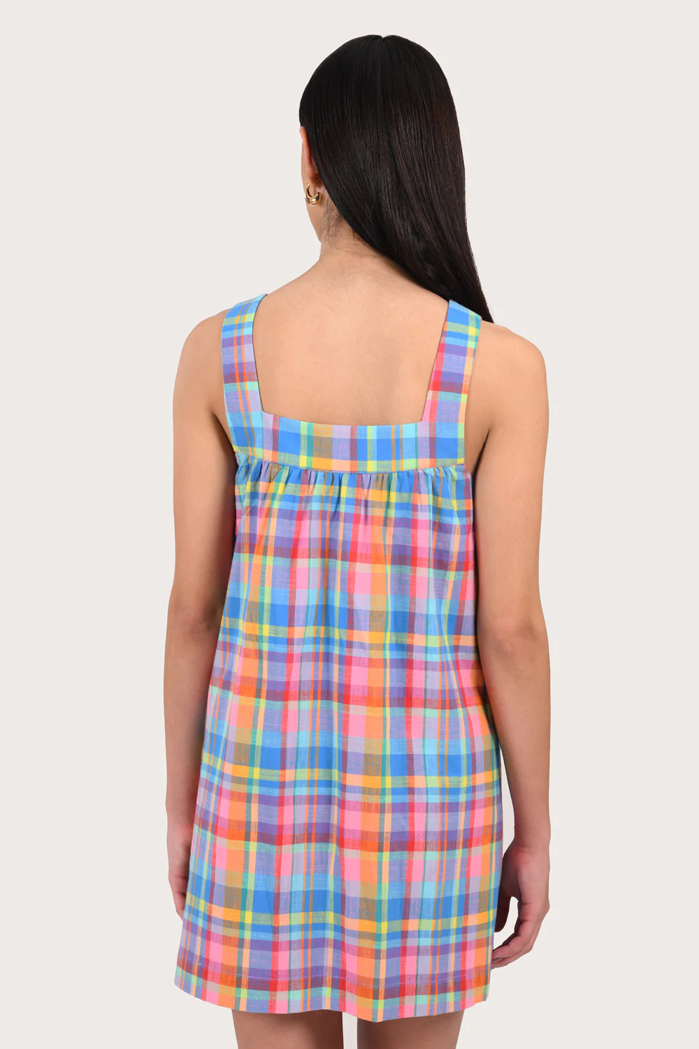 Marisol Mini Dress - Rainbow Check - Image 4