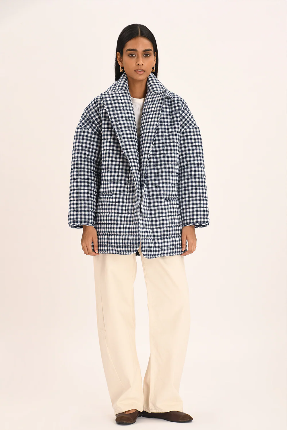 Noemi Coat - Indigo Check - Image 3
