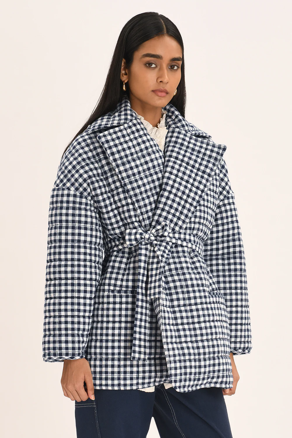 Noemi Coat - Indigo Check - Image 4