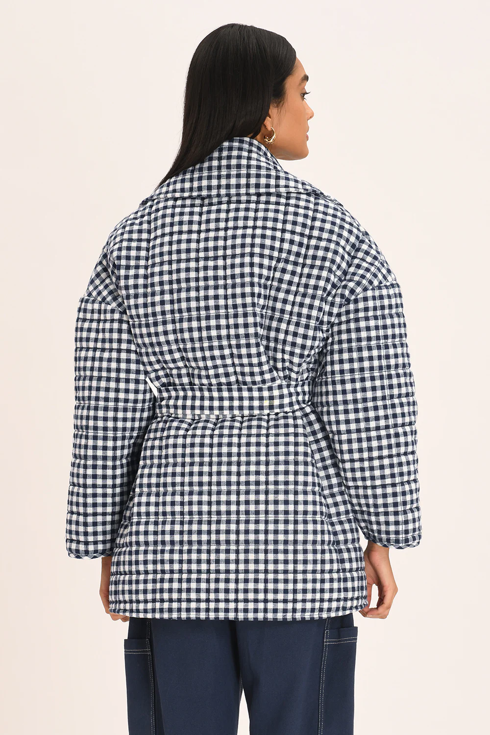Noemi Coat - Indigo Check - Image 5