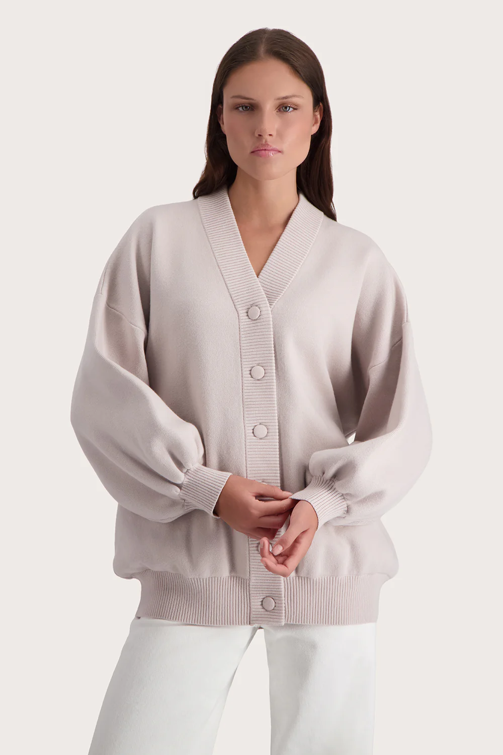 Olea Knit Cardi  - Chalk - Image 3