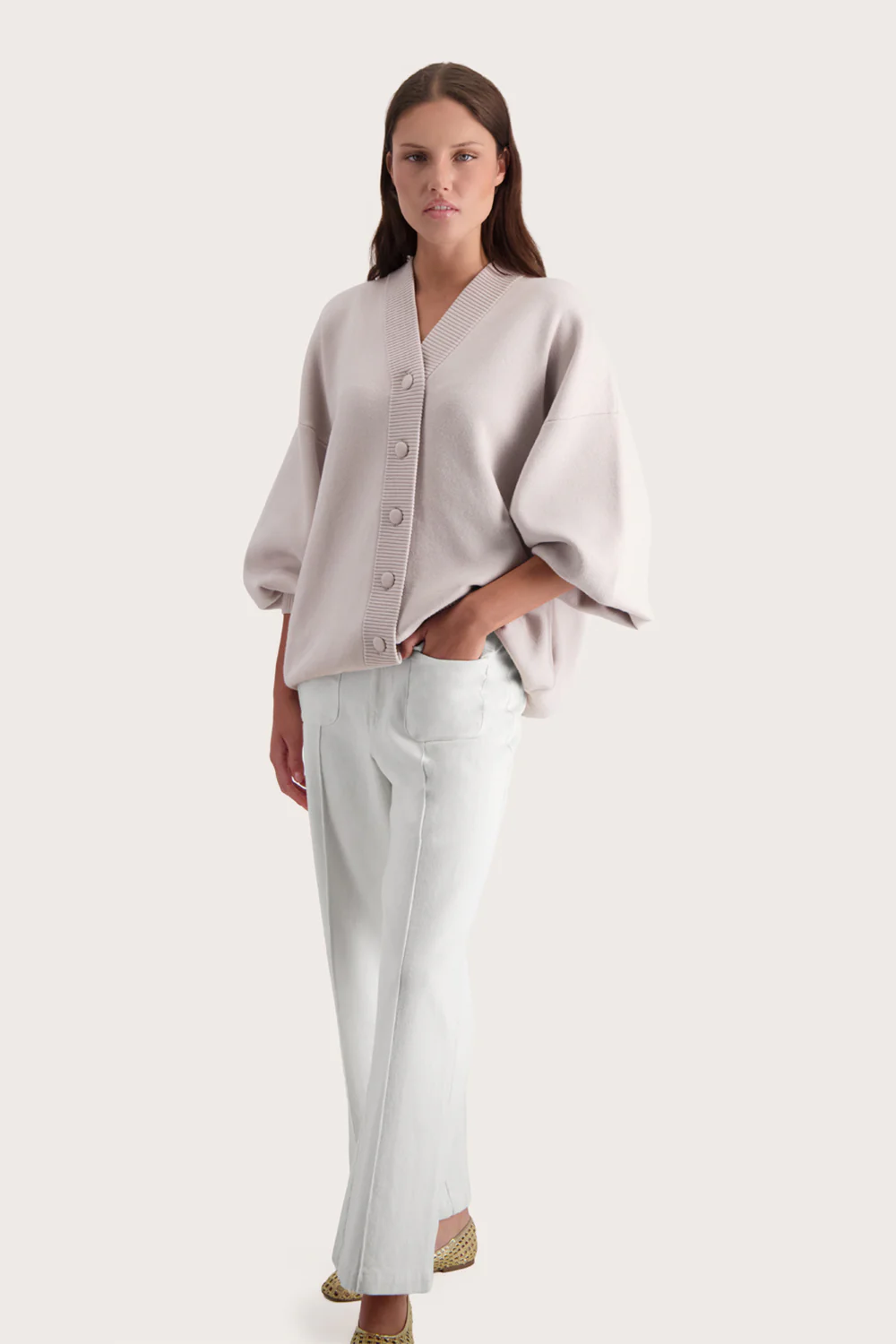 Olea Knit Cardi  - Chalk - Image 4