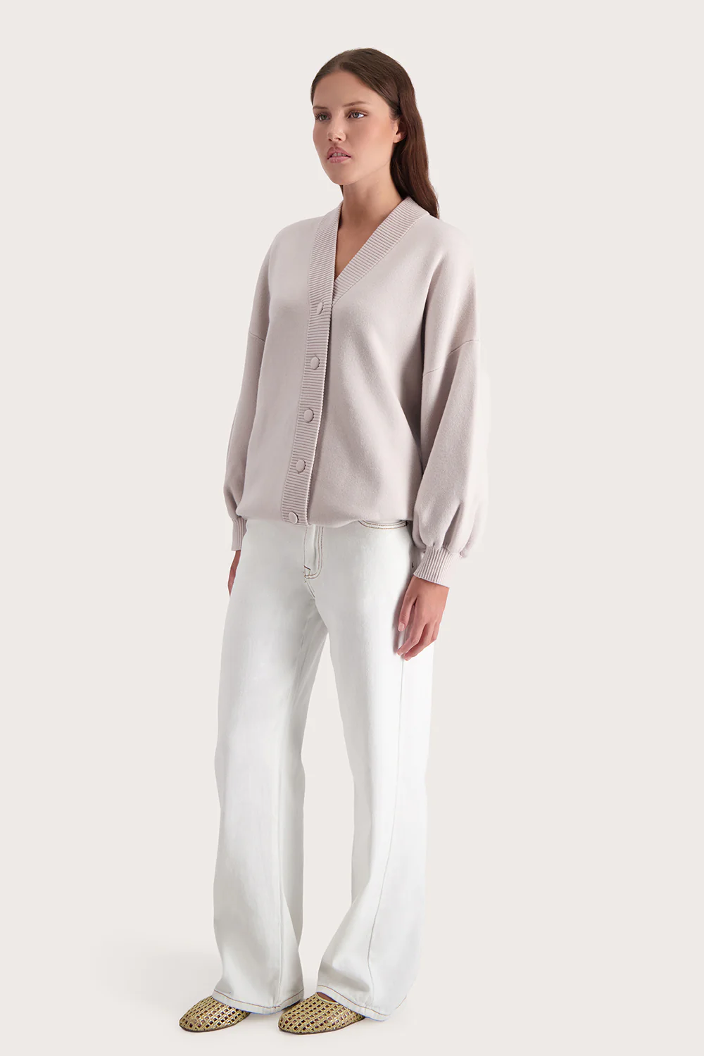 Olea Knit Cardi  - Chalk - Image 5