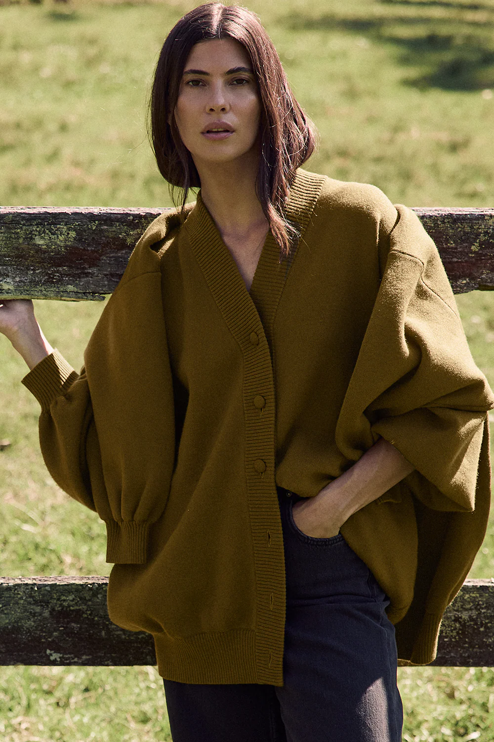 Olea Knit Cardi - Moss - Image 2