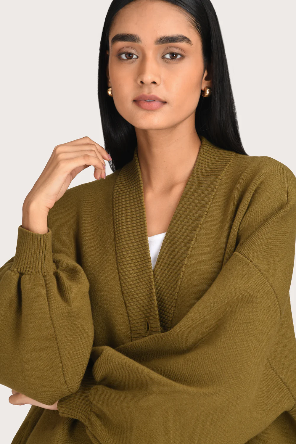 Olea Knit Cardi - Moss - Image 3