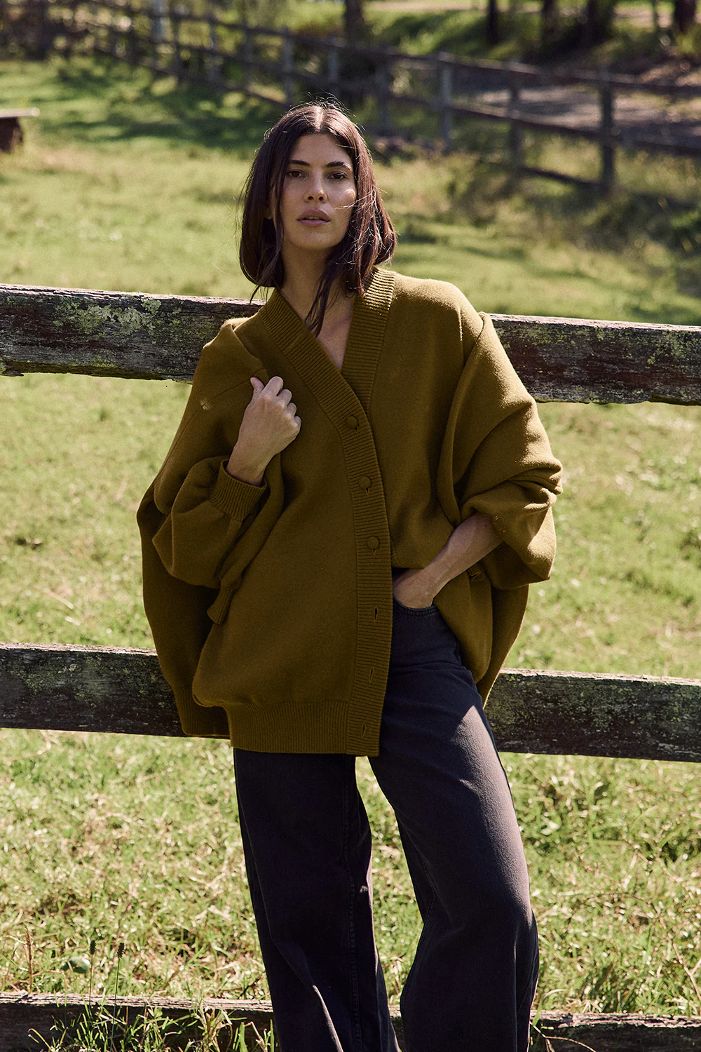 Olea Knit Cardi - Moss - Image 5
