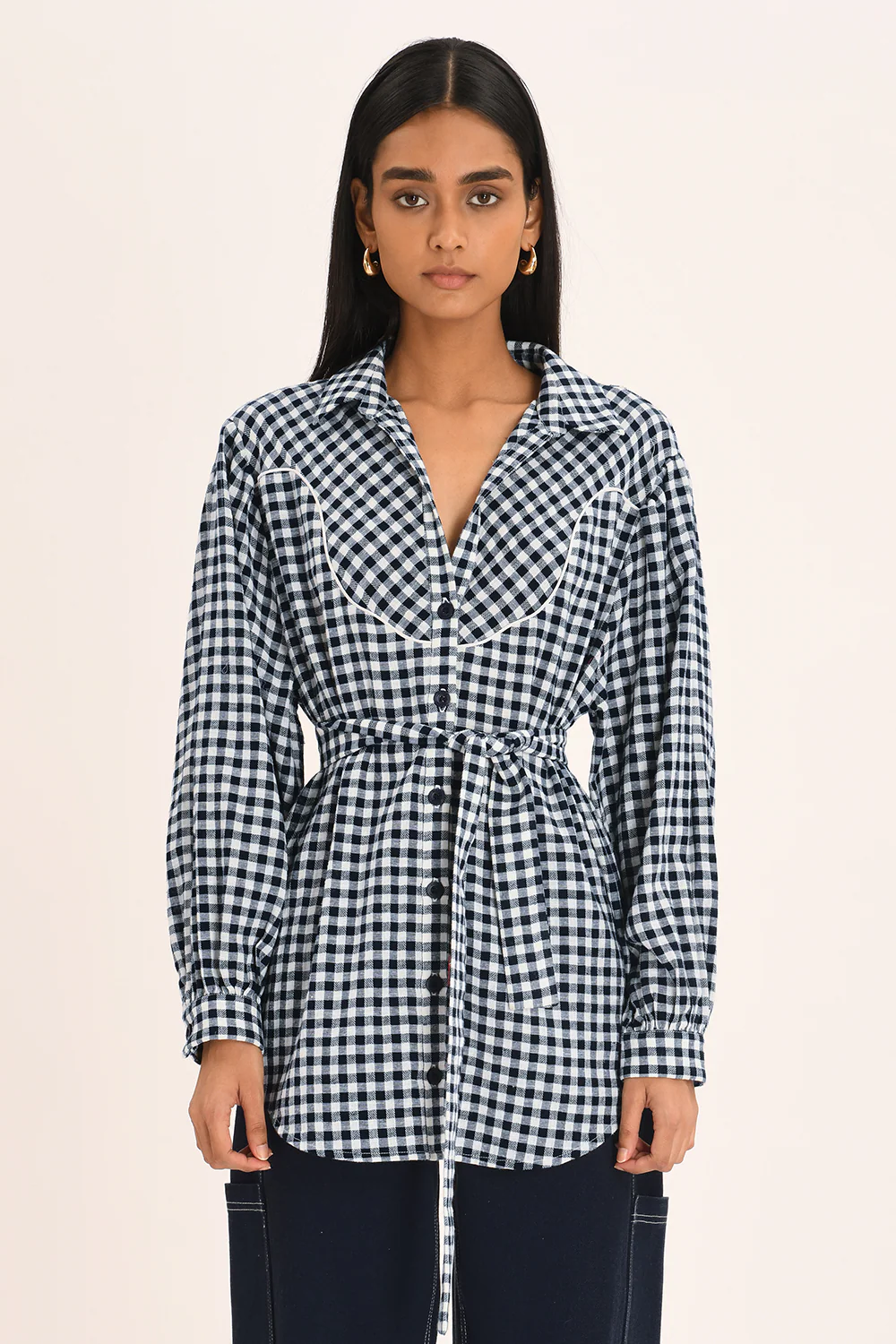 Solene Shirt - Indigo Check