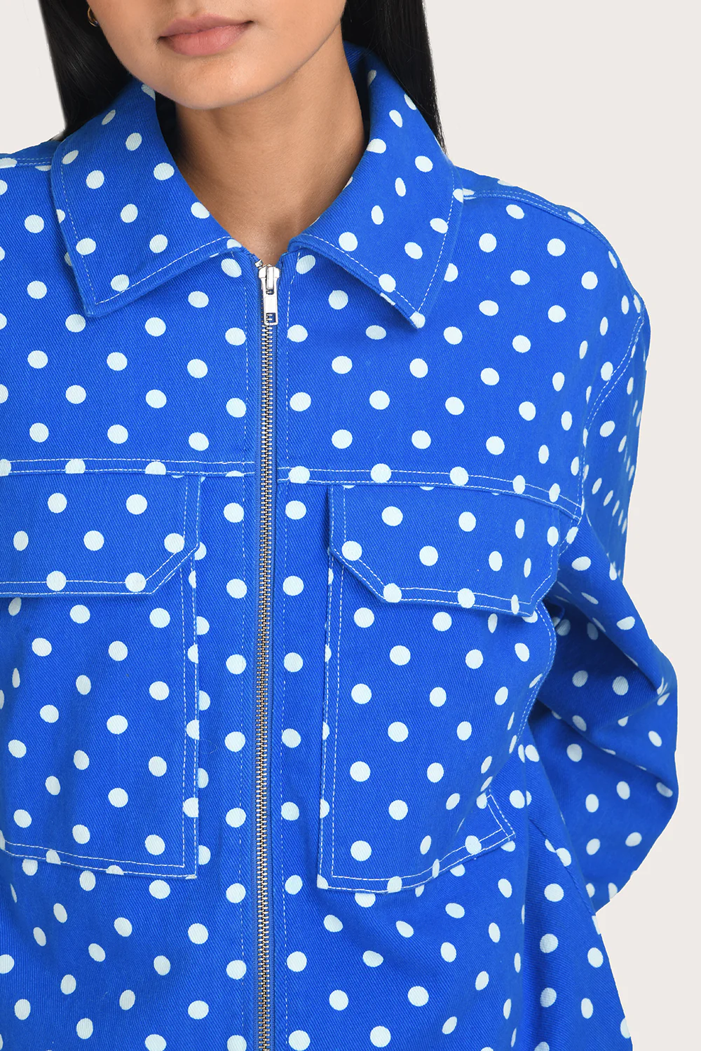Zelie Jacket - Blue Polka - Image 4