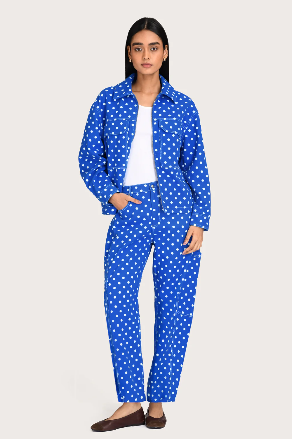 Zelie Jacket - Blue Polka - Image 5