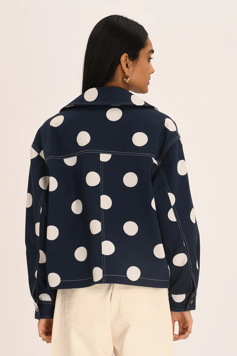 Zelie Jacket - Navy Polka - Image 5
