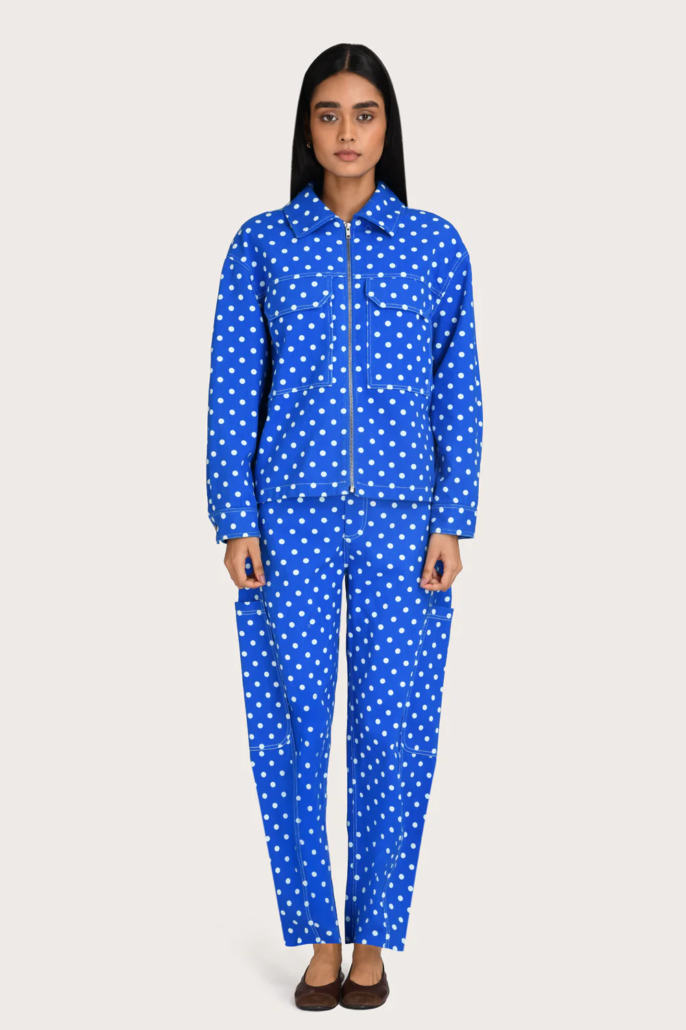 Zelie Pant - Blue Polka - Image 4