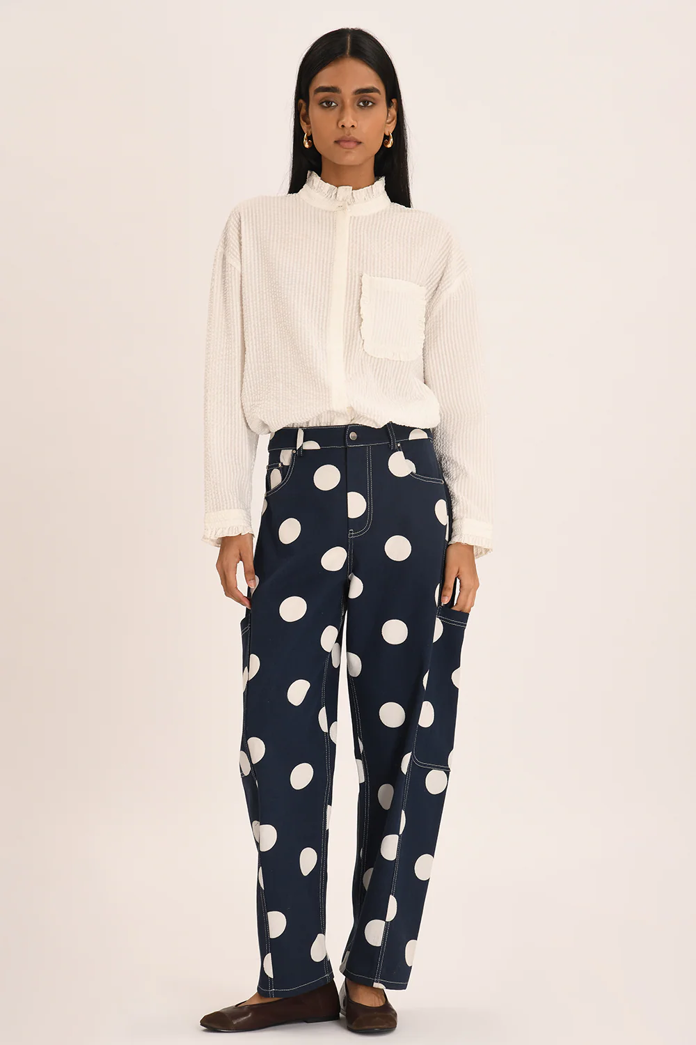 Zelie Pant - Navy Polka