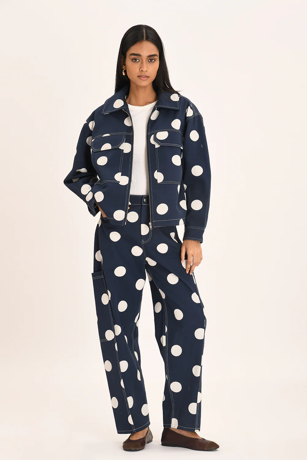 Zelie Pant - Navy Polka - Image 2