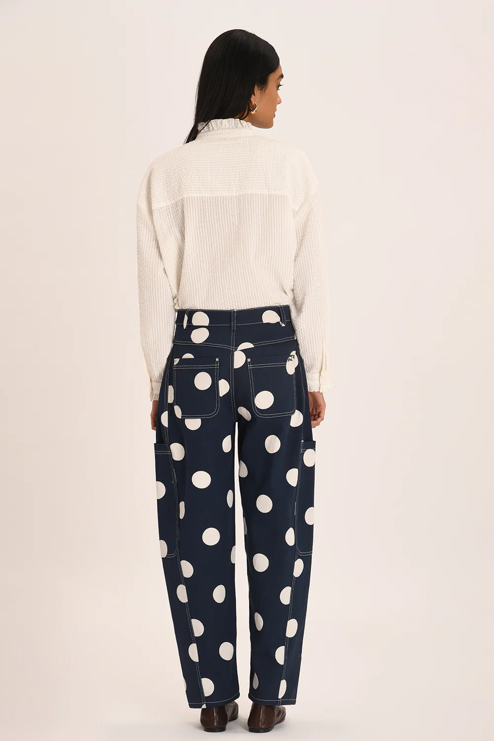 Zelie Pant - Navy Polka - Image 4